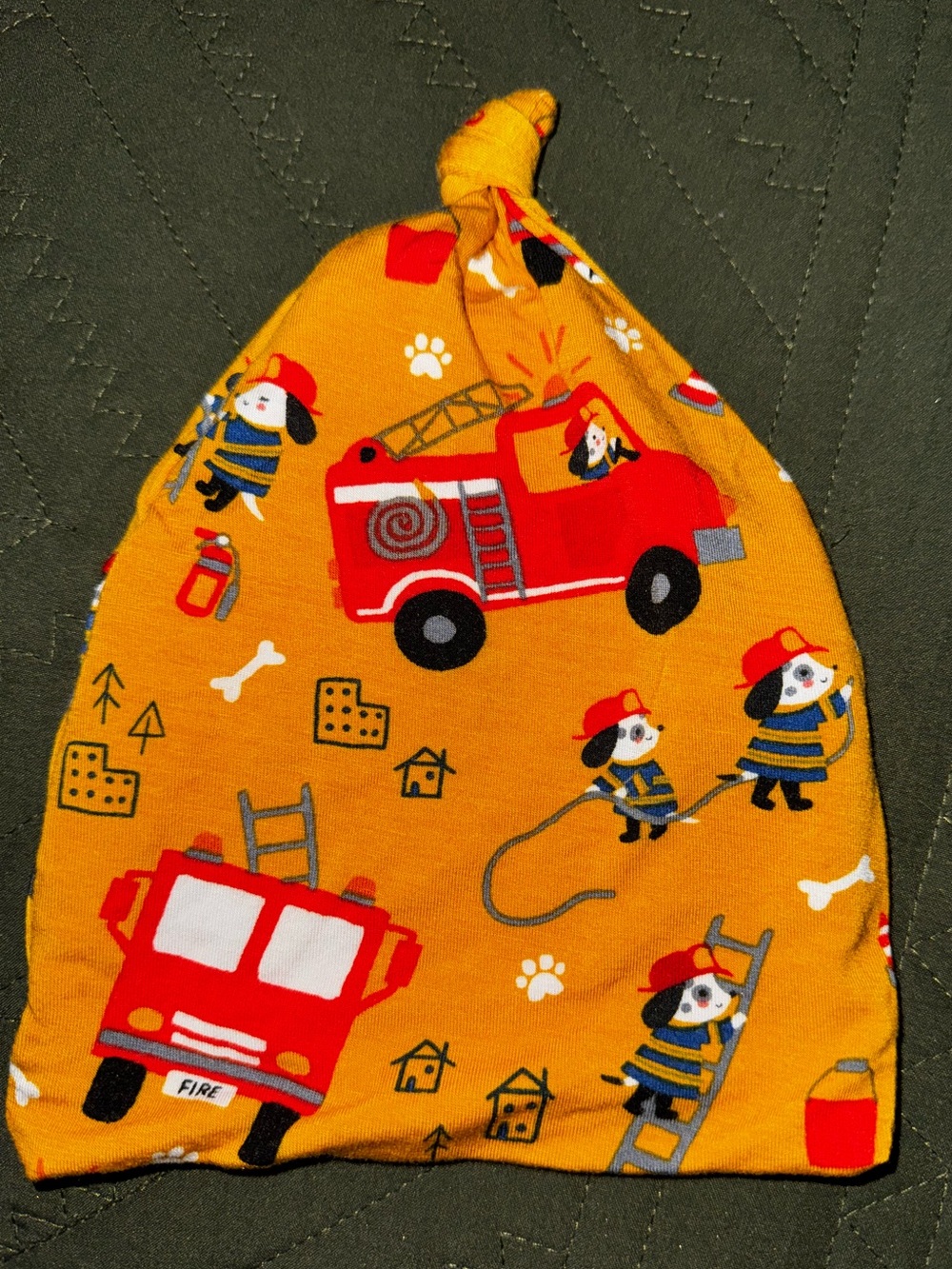 Little Sleepies Firetruck Pup Hat